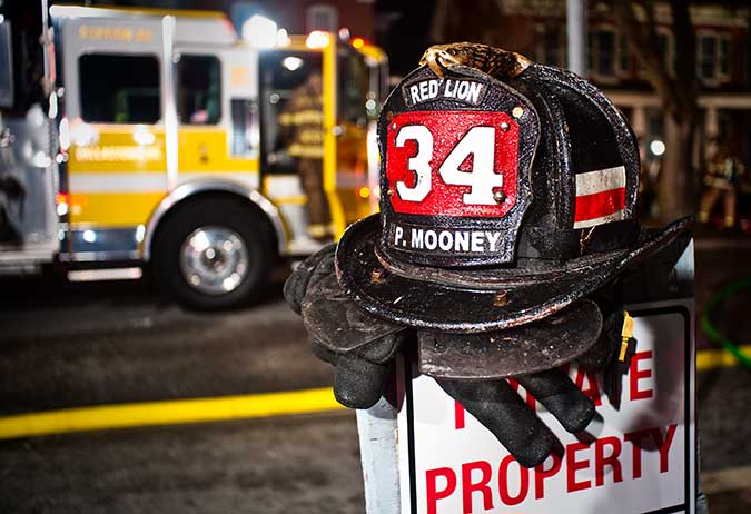 Firefighter Pat Mooney takes a much needed break at the rehab center.